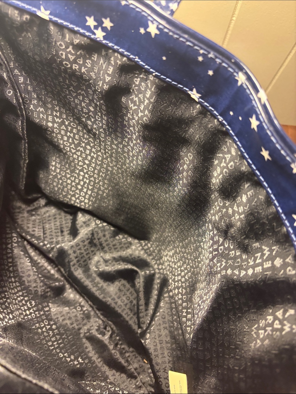 NWOT Kate Spade New York Bon Shopper Daycation Tote – Night Sky Navy Star Print - Picture 6 of 8